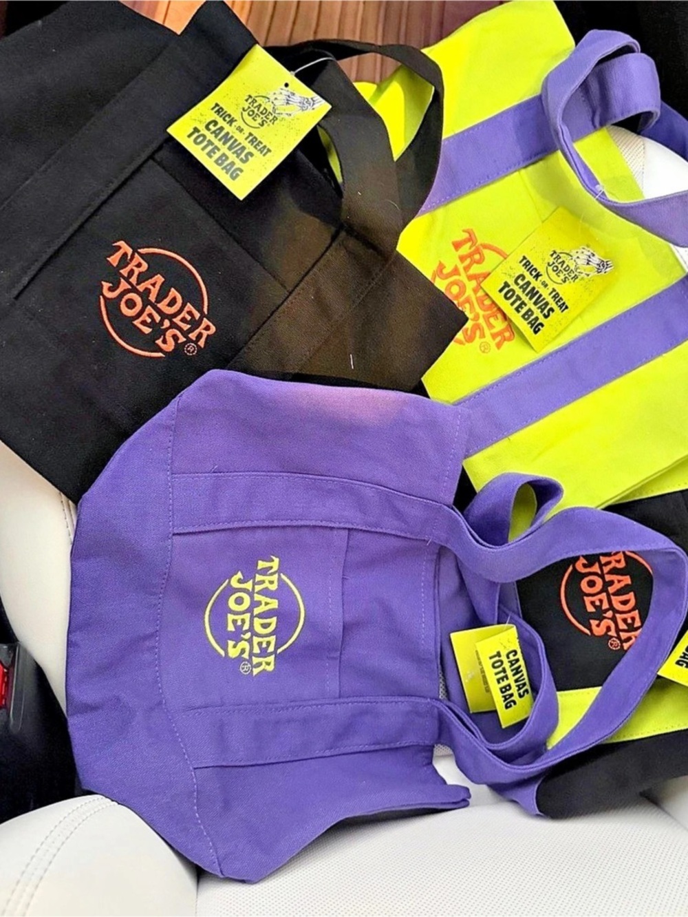 Trader Joe's Trick-or-Treat Mini Canvas Tote Bags set of 4- 2026
